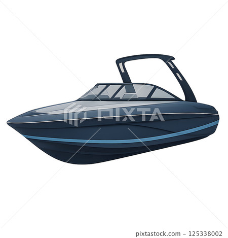 藍色色調的現代快艇 125338002