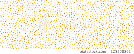 Yellow confetti seamless pattern. Golden glitter dot repeating background. Gold polka dot repeated wallpaper. Celebration Christmas, New Year, wedding or birthday party decoration. Vector backdrop 125338891