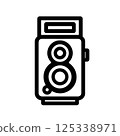 Retro twin-lens camera icon 125338971