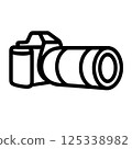 Telephoto lens camera icon 125338982