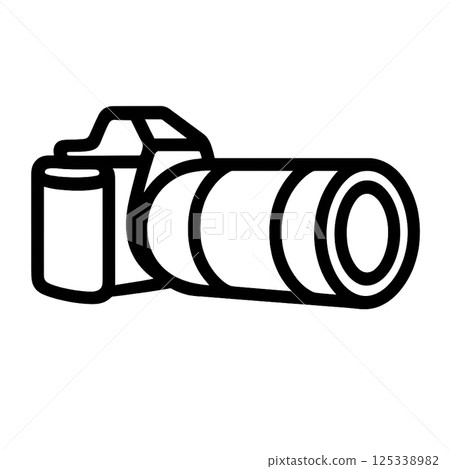 Telephoto lens camera icon 125338982