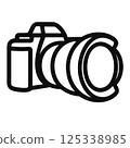 Camera icon with ultra-wide-angle lens 125338985