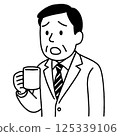 Illustration of a middle-aged male office worker with a troubled expression 125339106