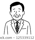 Illustration of a smiling middle-aged male office worker 125339112