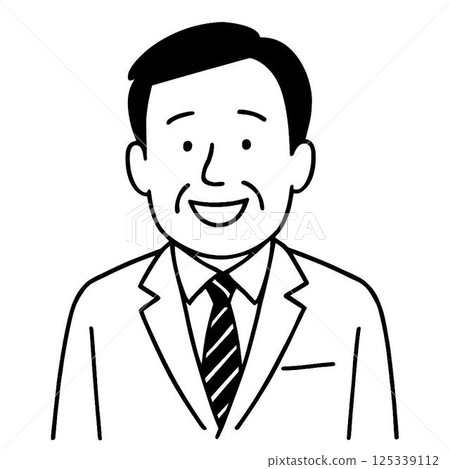 一位微笑的中年男性辦公室職員的插圖 125339112