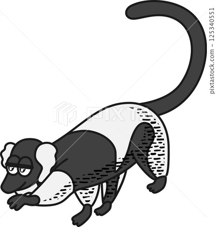 Retro cartoon monkey character illustration Retro cartoon monkey character illustration 125340551
