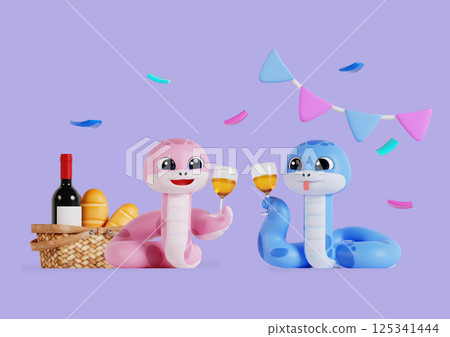 Snake character who won the podium and first place Snake character who won the podium and first place 125341444
