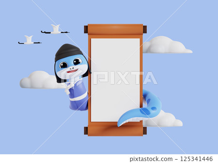 Snake character partying while enjoying wine and champagne Snake character partying while enjoying wine and champagne 125341446