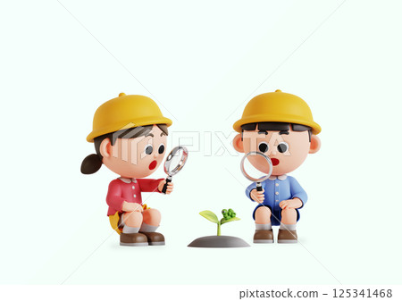 Father and son teaching bicycle riding 125341468