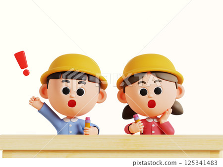 Cute children riding a toy train Cute children riding a toy train 125341483