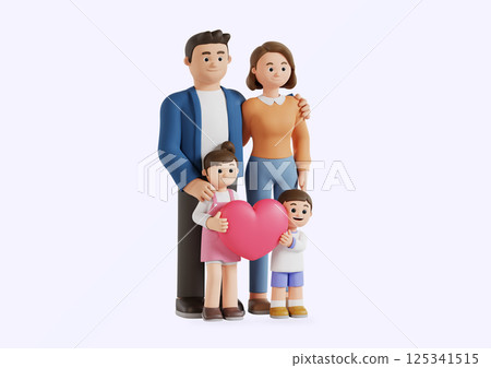 A family walking together holding hands 125341515