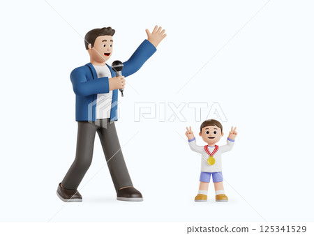 A family standing holding a heart A family standing holding a heart 125341529