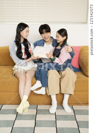 A family catching a cold together A family catching a cold together 125342073