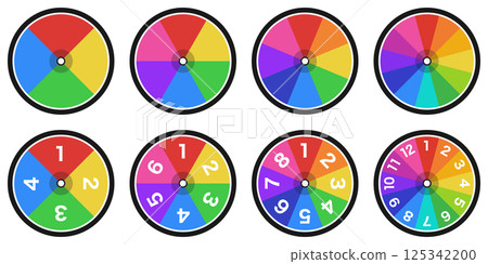 Colorful roulette material 4 divisions, 6 divisions, 8 divisions, 12 divisions set Colorful roulette material 4 divisions, 6 divisions, 8 divisions, 12 divisions set 125342200