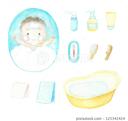 水彩嬰兒沐浴套裝 125342424