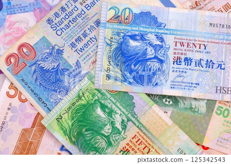 港幣、港元 (HKD) 紙幣 港幣、港元 (HKD) 紙幣 125342543