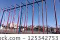 Climbing pole in schoolyard 125342753