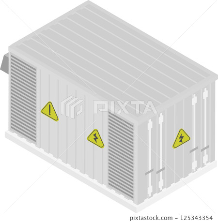 等距貨櫃式大型蓄電池影像素材 125343354