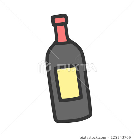 簡單的酒瓶插圖 簡單的酒瓶插圖 125343709