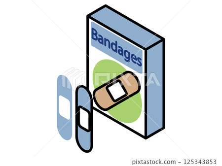 Bandage box packaging 125343853