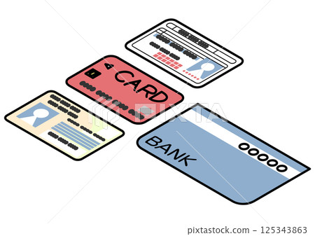 Isometric set of cards 125343863