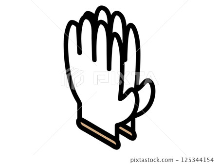 Illustration of white gloves 125344154