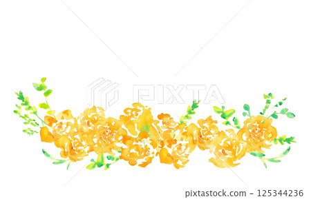 Watercolor painting. Watercolor yellow rose illustration. Father's Day yellow rose frame. Watercolor painting. Watercolor yellow rose illustration. Father's Day yellow rose frame. 125344236