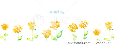 Watercolor painting. Watercolor yellow rose illustration. Father's Day yellow rose frame. Watercolor painting. Watercolor yellow rose illustration. Father's Day yellow rose frame. 125344252