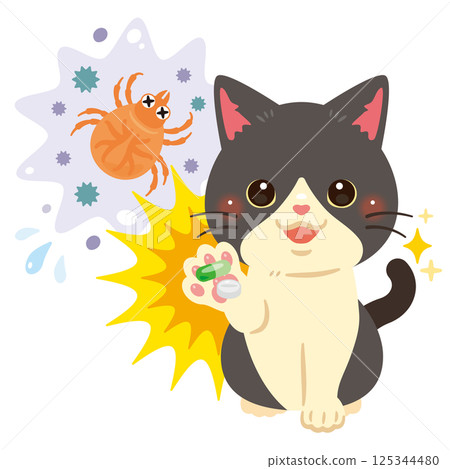 貓用藥物治療害蟲後康復的插圖 125344480