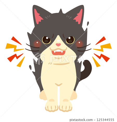 Illustration of a menacing cat 125344555