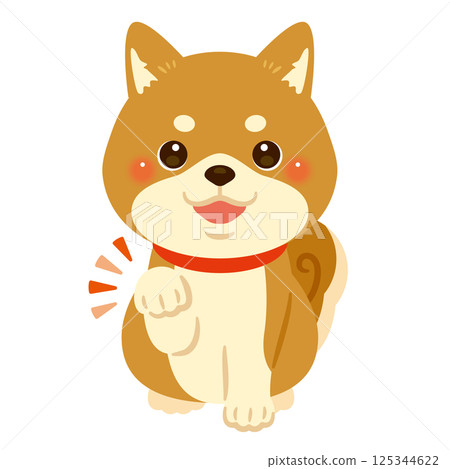 Illustration of a Shiba Inu paw 125344622