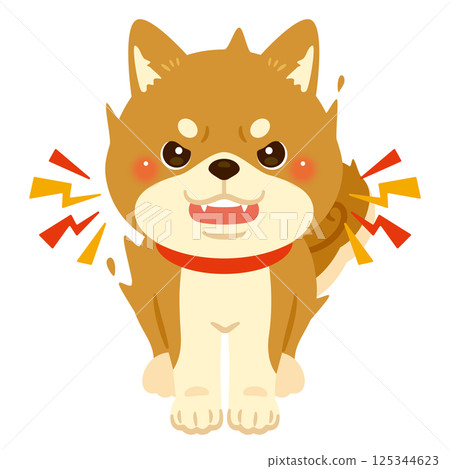 Illustration of a threatening Shiba Inu 125344623