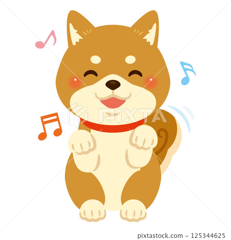 Illustration of a smiling Shiba Inu Illustration of a smiling Shiba Inu 125344625