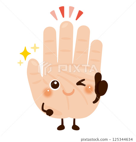 Character illustration of a hand giving a good sign 125344634