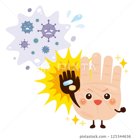 用藥物治療感染後手部好轉的人物插圖 用藥物治療感染後手部好轉的人物插圖 125344636