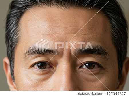 Close up of a man's eyebrows 125344817