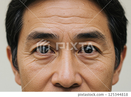 Close up of a man's eyebrows 125344818