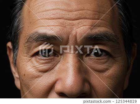 Close up of a man's eyebrows 125344819