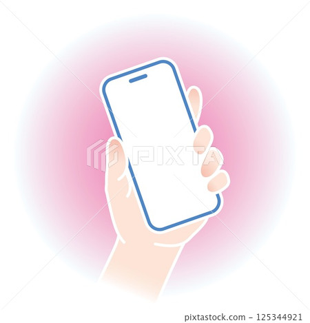 左手傾斜操作粉色智慧型手機 125344921