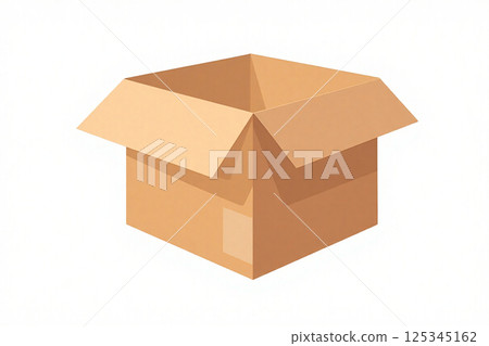 白色背景上的紙板箱圖標 白色背景上的紙板箱圖標 125345162