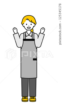 Full body pose_simple restaurant waitress woman 06 Full body pose_simple restaurant waitress woman 06 125345178