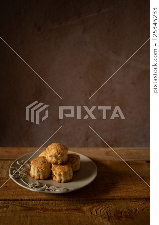 Baked goods on a plate 125345233