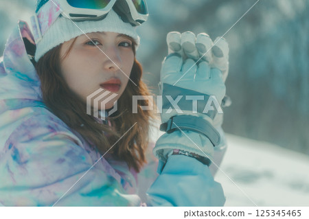 滑雪板 女生 女孩 125345465