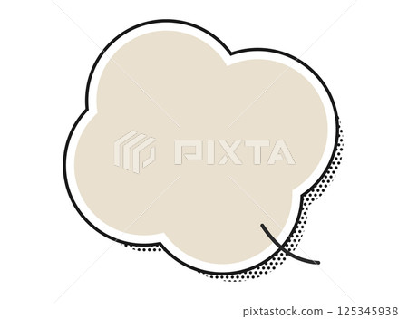 Fluffy speech bubble with polka dot shadow 3 Fluffy speech bubble with polka dot shadow 3 125345938