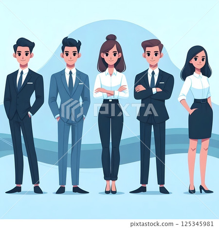 Professional Business Team Illustration 125345981