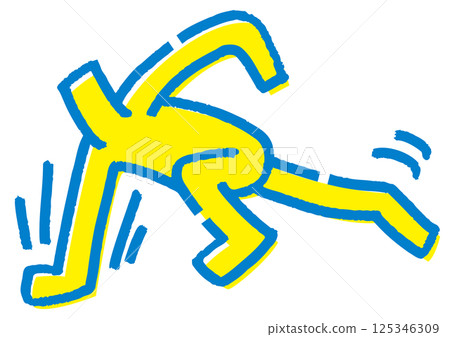 A stick figure leaping over something with ease. There are no lines on the ground. A stick figure leaping over something with ease. There are no lines on the ground. 125346309