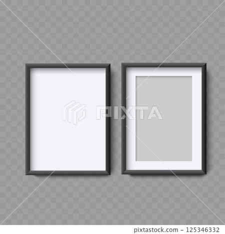 Two Empty Square Frames with Black and White Borders - Vector 125346332