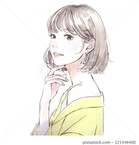 婦女和女孩插畫素材 婦女和女孩插畫素材 125346400