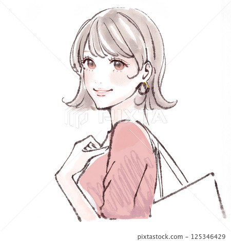 婦女和女孩插畫素材 125346429