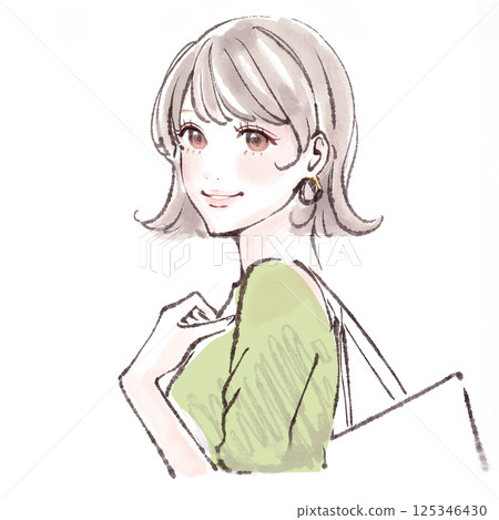 婦女和女孩插畫素材 125346430